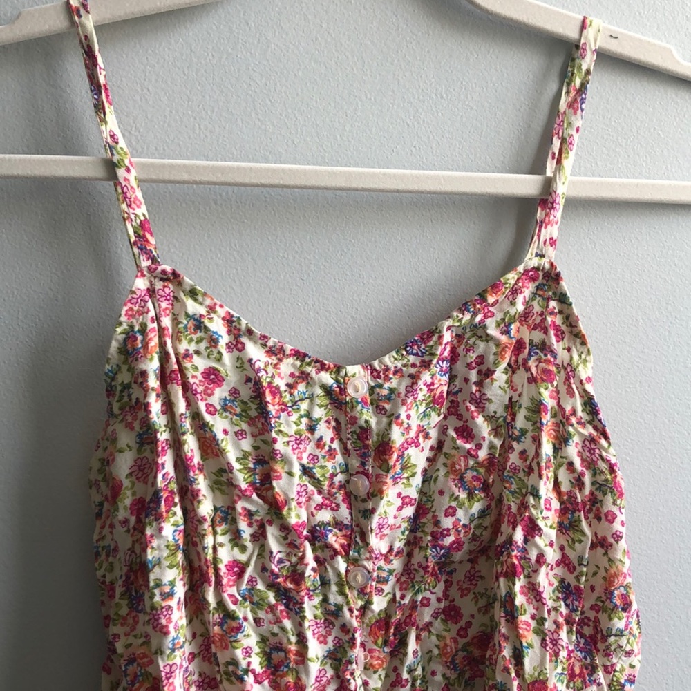Floral button down tank cami